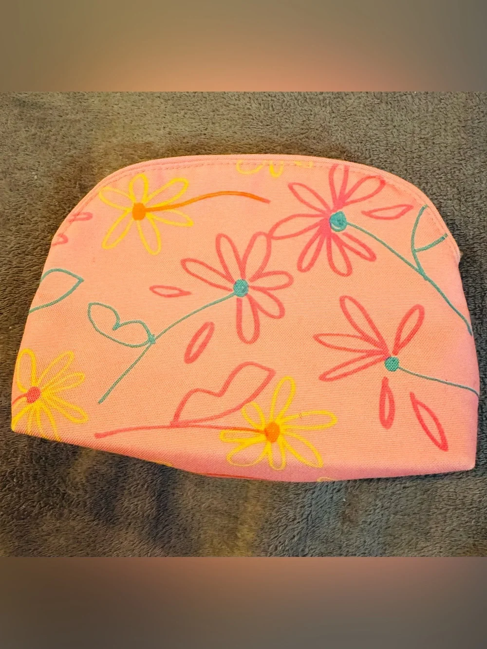 Clinique x Drawbertson Pink Floral Cosmetic Bag